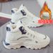 Summer High-Top Fleece-Lined Thickened Warm Cotton Sports Sneakers Men's Casual White Trendy Snow Winter Shoes_vogvips.com
