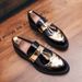2025 Spring And Autumn Youth Slip-On Loafers Thick-Soled Height-Increasing Black Fashion Men's Casual Leather Shoes_vogvips.com