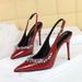 Rhinestone High Heels Women's Stiletto Patent Leather Pointed Back Empty Rear Strap Single Shoes Women's Shoes_vogvips.com