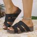Women's Summer Fashion Thick Soled Sandals Cross Strap Wedge Heel Soft Sole Casual Beach Wear European American Style_vogvips.com