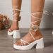 2025 Summer New Floral Strap Chunky Heel Sandals, Plus Size Height-Increasing Versatile Outdoor Women's Sandals_vogvips.com