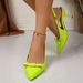 French-style Elegant High-heeled Sandals, 2025 Summer New Model, Pointed Toe, Shallow Cut, Bowknot, Chunky Heel, Large_vogvips.com