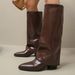 Women's Retro Style Over The Knee Boots Black Chunky Heel Tall Western Riding New Style_vogvips.com