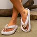 Women's Summer Flip Flops Bedazzled Floral Accents Sweet Outdoor Beach Sandals Comfort Versatile Multi-Color Slippers_vogvips.com