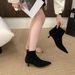 2025 Autumn New Thin Pointed Toe Stiletto Ankle High Heel And Mid-Heel Slim Stretch Boots For Women_vogvips.com