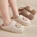 Furry Autumn And Winter, Couple's Non-Slip Indoor Home Plush Maternity Shoes, Summer Cotton Slippers For Women, Winter_vogvips.com