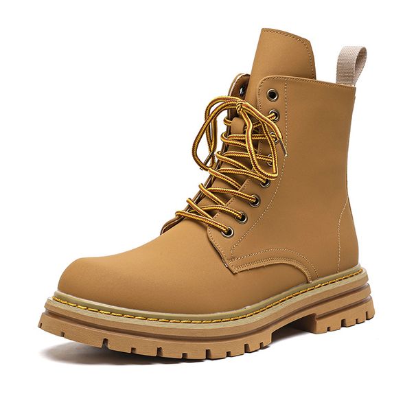 Men's Shoes High-top Men's Retro Tooling Shoes High-end Thick-soled Heightening Comfortable Martin Boots_vogvips.com
