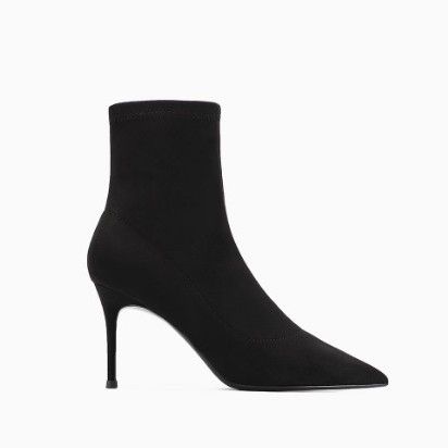 Short Boots Women's High Heel Autumn Winter Black Versatile Pointed Thin Heel Elastic Skinny Boots_vogvips.com