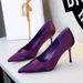 2627-3 European And American Style Sexy Fashion Pointed Toe Shallow Mouth High Heels Elegant Banquet Satin Stiletto_vogvips.com