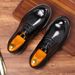 Spring new business dress shoes men's leather casual men's shoes big head thick sole real cowhide commuter shoes_vogvips.com