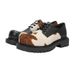 26ss Unisex Horsehair Derby Milk Color Mandarin Duck Small Lace-up Chunky Heel Thick Sole Soft Leather Casual Shoes Trendy_vogvips.com