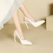 1088-16 Rhinestone One-Strap Heel Sandals For Women Pointed Toe Stiletto Waterproof Platform Single Shoes Backless_vogvips.com