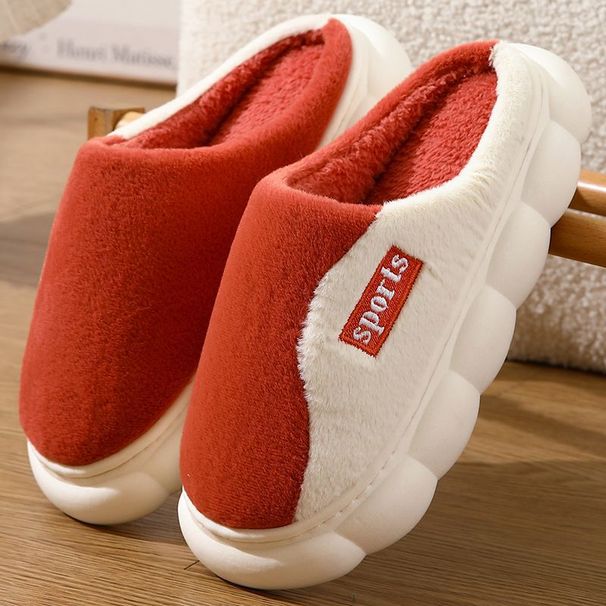 Winter New Cotton Women And Couples, Thick Sole, Warm, Fleece-Lined, Indoor Home Non-Slip, High-Value Furry Slippers For_vogvips.com