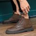 European Warm Series Classic Black Martin Autumn Casual Breathable High-top Leather Shoes Men's Youth Trendy Mid-top Work Boots_vogvips.com