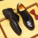 Thick-Soled Height-Increasing Round-Toe Genuine Soft Brogue Carved Glossy Patent Leather Single Shoes For Men_vogvips.com