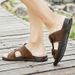 High Quality Flats Summer Mens Sandals Fashion Sneakers Outdoor Non-slip Male Beach Slippers Handmade Real Leather Men_vogvips.com