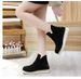 Women's Shoes Chunky Sole Round Toe Mid-Calf Boots - Winter Warm Fleece Lined Casual Slip-On Shoes With Rubber Outsole_vogvips.com