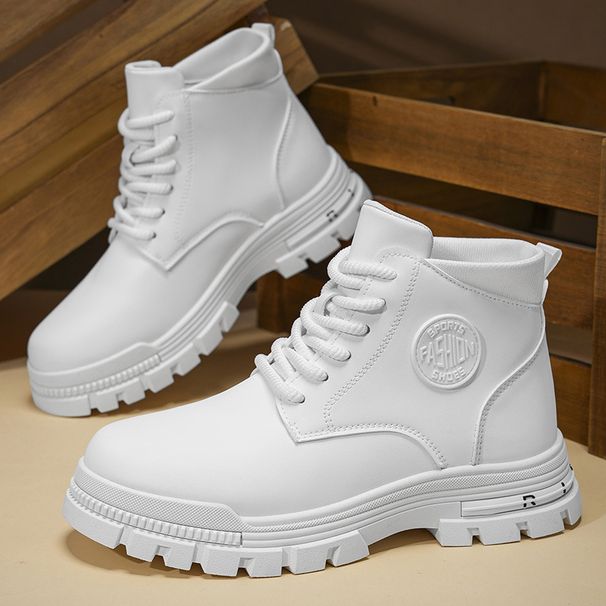 2025 Autumn New White Martin Shoes Casual Work Non-Slip Wear-Resistant Trendy Large Size Men's Boots_vogvips.com