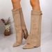 Suede Pointed-Toe High Heel Boots – Side Zipper Stiletto Fashion Boots (Beige/Black/Cream/Brown, Sizes 35-41)_vogvips.com