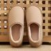 Cotton Winter Women Home Indoor Courtyard Household Couple Non-Slip Warm Fabric Slippers With Heel For Men_vogvips.com