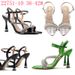 Heel Sandals Summer New Cross Strap Sexy High Heel Sandals Versatile Pointed Toe Rhinestone Lace Up Chunky Heels Women Sandals_vogvips.com