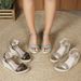 Women's Open Toe Wedge Sandals Thick Sole Single Strap High Heels Summer Style Crossover_vogvips.com