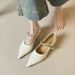 Pointed Rhinestone Single Shoes Women's French Temperament Shallow Mouth Word Belt Mary Jane Shoes Flats_vogvips.com