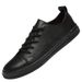 Men's Round Head Leather Men's Board Shoes Front Lace-up Low-heeled Board Shoes Casual Men's Shoes Single Shoes_vogvips.com