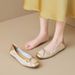 Genuine Soft Leather French-style Shallow Single For Women, Summer New Model, Flat Bowknot Egg Roll Shoes,_vogvips.com