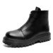 Martin Boots Catwalk Fashion Boots Men's Zipper Design Platform Short Boots Trendy Leather Boots_vogvips.com