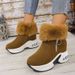 Women Ankle Boots Autumn Winter Short Boots Snow Winter New Comfortable Sports Casual Cotton Platform Wedge Thick Sole Fleece Lined Short Boots For W_vogvips.com