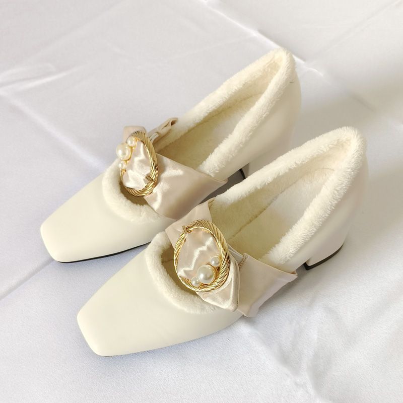 New Velvet High French Fashion Versatile Mary Jane Coarse Middle Heels Paired With Cheongsam Single Shoes For Women_vogvips.com