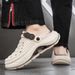Clogs Summer New Beach Closed-Toe Non-Slip Thick Sole Cushioned Slippers Men's Outdoor Sandals_vogvips.com