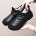 Women's 2025 Winter New Thickened Warm Cotton Shoes Soft Sole Non-Slip Fashion Patchwork Leather Snow Boots_vogvips.com