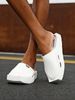 Men's New Vintage Style Solid Color Casual Slip-On Shoes For Teenagers, Thick-Soled Square-Toe Splash-Proof Eva One-Piece Flat Clogs, Fishing Shoes_vogvips.com
