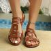 cross-border Plus-size Solid Color 2026 New Model European And American Fish-mouth Thick-soled Fashion Buckle Strap_vogvips.com