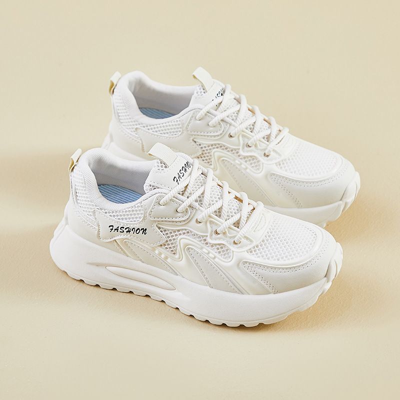 Dad Shoes Female Student Sports Leisure Mesh Breathable Heightening Shoes Street Shoes_vogvips.com
