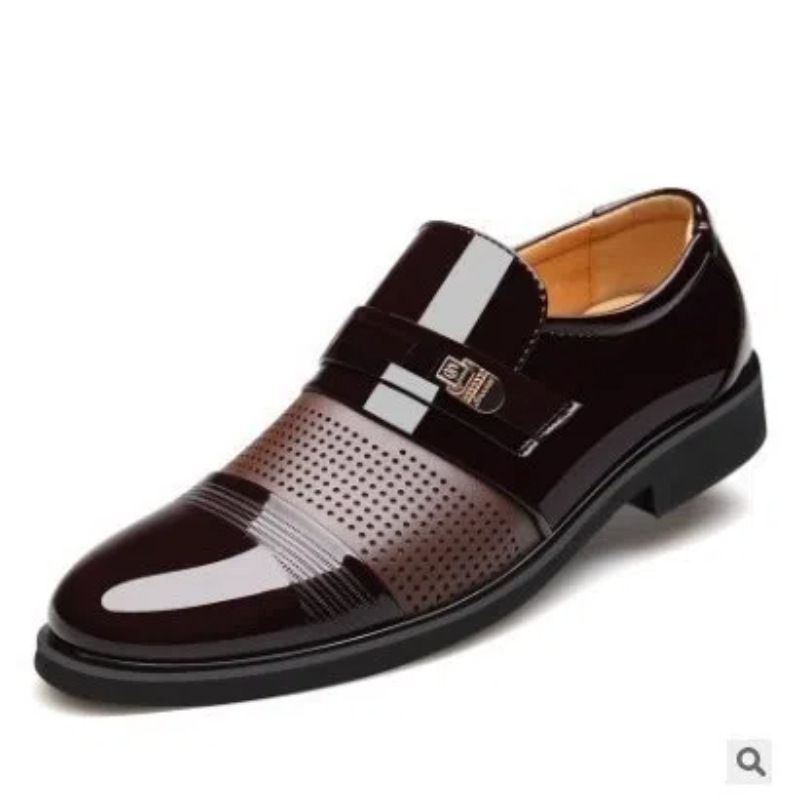 Men's Business Formal With Round Toe, British Casual, Breathable, Office Wear Resistant, Soft Soled Leather Shoes, Light_vogvips.com