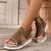 Summer New Wedge Sandals, Large Size, Popular On Amazon, Fly-knit Mesh Peep-toe Women's High Heels Wholesale_vogvips.com