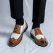 Euro Step New Brogue Pattern Large Size 4546 Color Block Trendy Street Style Men's Business Formal Leather Shoes_vogvips.com