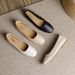 Flat Square Toe 2024 New Shallow Mouth French Evening Style Soft Sole Genuine Leather Large Size Women's Shoes 41 To 43_vogvips.com