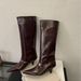 666-2~ Low Heel French Pointed Toe Over-the-Knee Women's 2025 Autumn New High Tube Riding Boots_vogvips.com