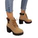 2026 Autumn New Martin Boots For Women, Chunky High Heel, Waterproof, Large Size, Commuting, Height Increasing_vogvips.com