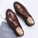 Euro Step 2025 Brogue Leather Suit Wedding Men's Groom Arrow Barber Shoes British Style_vogvips.com