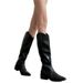Fashion Black Western Cowboy New Pointed Toe Rivet Slimming Long Over-the-Knee Thick Heel Riding Boots_vogvips.com