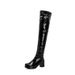 2023 Autumn Winter High Slimming Personality Versatile Candy Color Chunky Heel Patent Leather Long Tube Over-the-Knee_vogvips.com