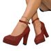 Cross-border Women's Closed-toe Sandals, Spring 2025 New Korean Style, Single-strap Pearl Pointed Toe, Chunky Heel,_vogvips.com