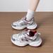 Ultra-light Women's Dad Sneakers Spring Autumn 2026, New Ins Versatile White Shoes With Thick Soles For Height Increase_vogvips.com
