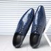 New Pointed Hairstylist Trendy Small Leather Glossy Stone Pattern British Korean Style Men's Shoes_vogvips.com