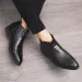 Winter Fashion Chelsea Ankle Boots Mens Pointed Alligator Pattern Casual Shoes High Tops Zapatos Hombre 251113_vogvips.com